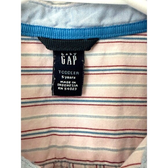 Gap Kids Pink & Blue Button Down Shirt Boys Size 5T - Picture 4 of 4